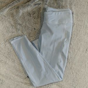 Southern Tide blue and white stripped leggings